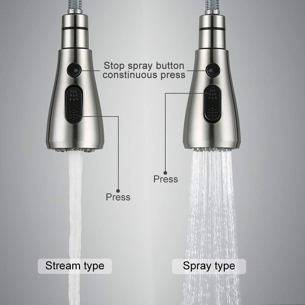 Lisslune | 2 Beam Shower Head Matt Shower with Stop Button Replacement Fitting Replacement Hand Shower