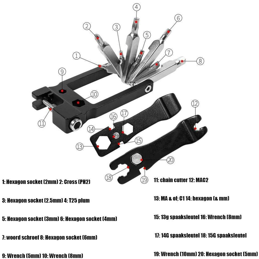 Lisslune | 20in1 Bicycle Repair Tool Set