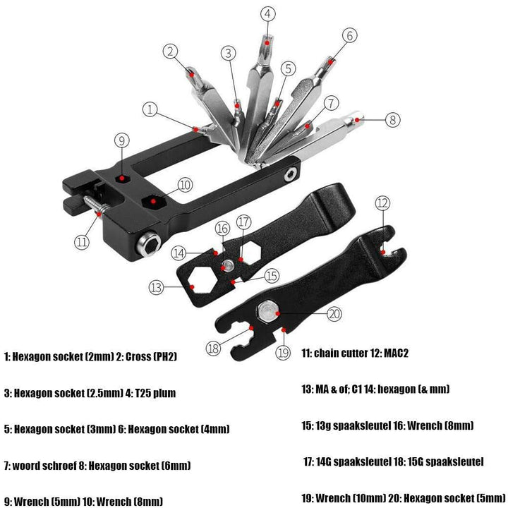 Lisslune | 20in1 Bicycle Repair Tool Set