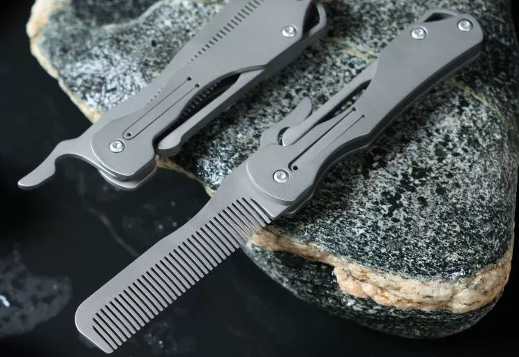 Lisslune | Pure Titanium Folding Comb - Anti-Static Travel Massage Comb
