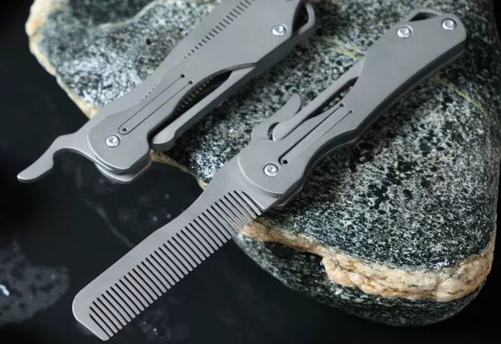 Lisslune | Pure Titanium Folding Comb - Anti-Static Travel Massage Comb