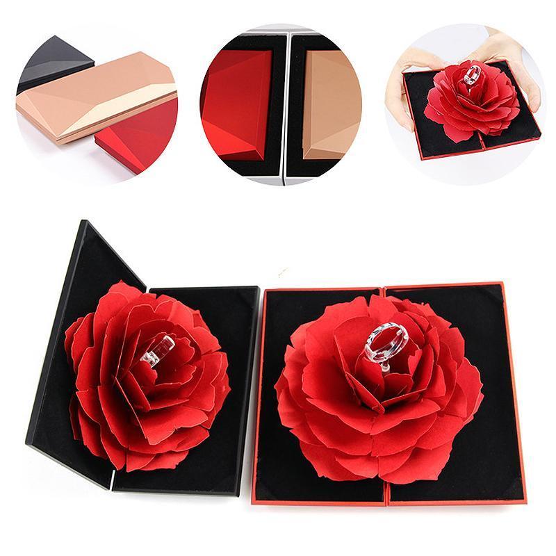 Lisslune | 3D Pop Up Rose Ring Box