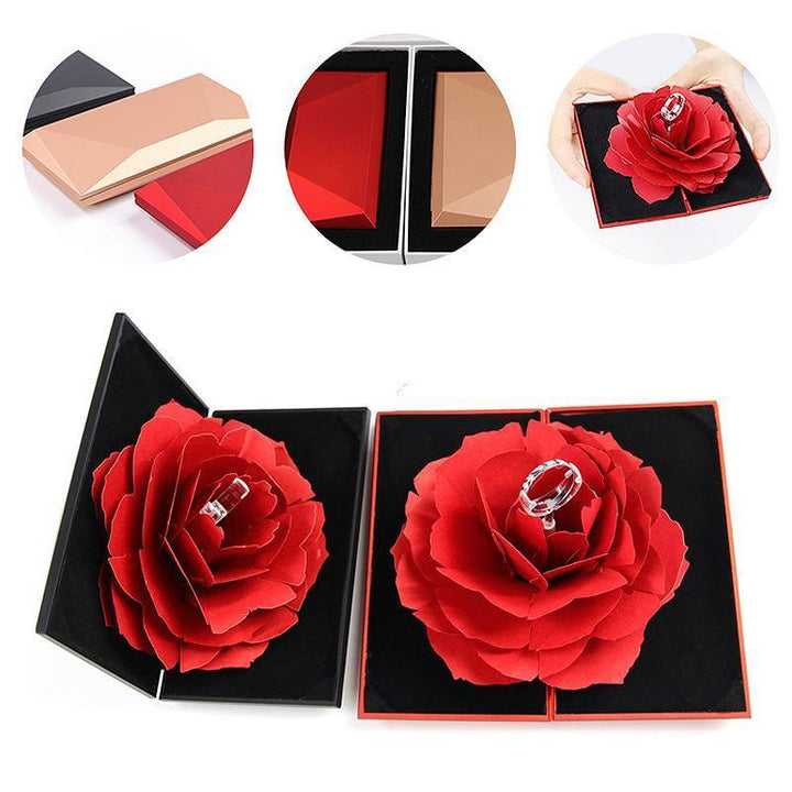 Lisslune | 3D Pop Up Rose Ring Box