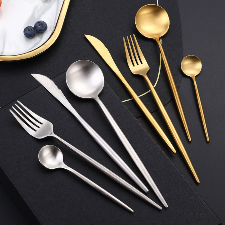 Lisslune | Modern Stainless Steel Cutlery Set – 24 Pieces
