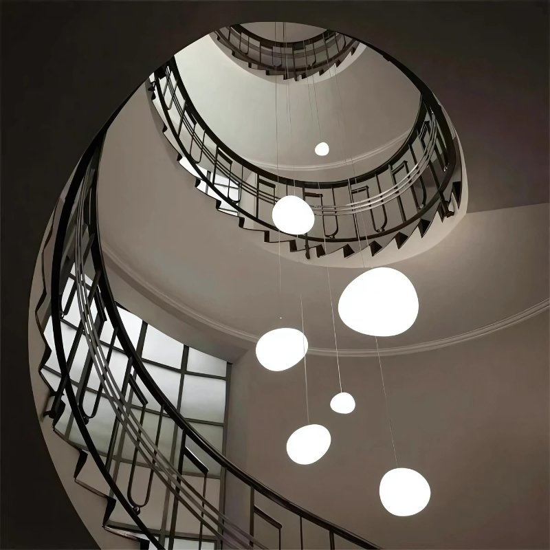 Lisslune | GloStone | Elegant Glass Pebble Pendant Light