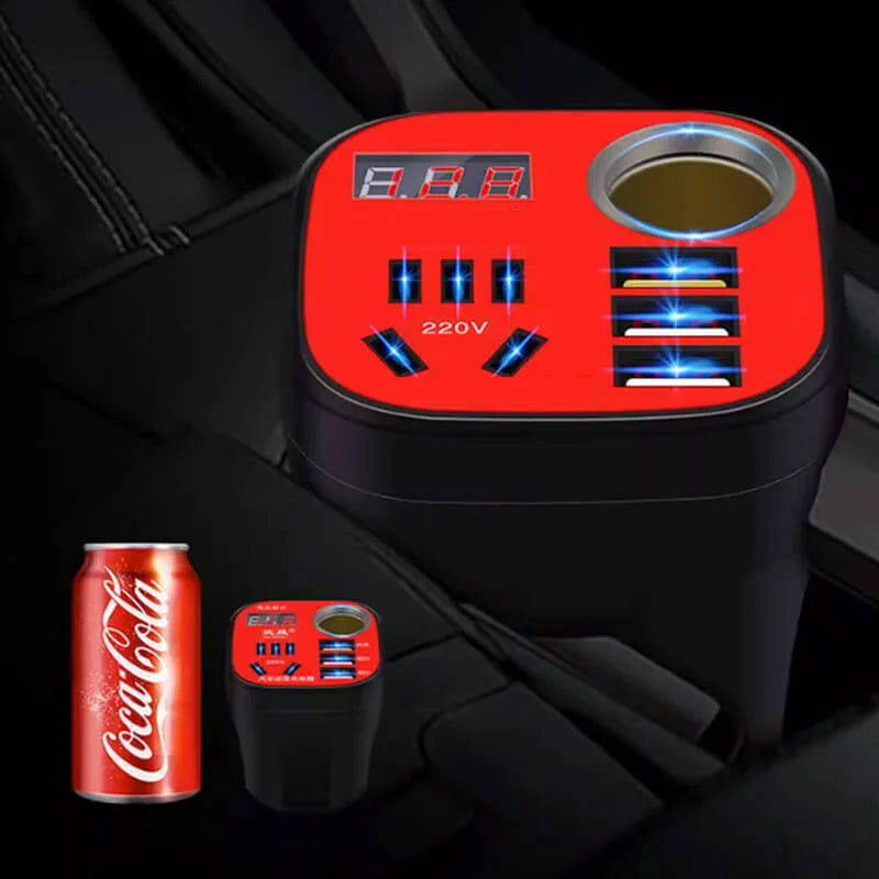 Lisslune | Auto-mounted Cup-type Inverter Converter QC Charger