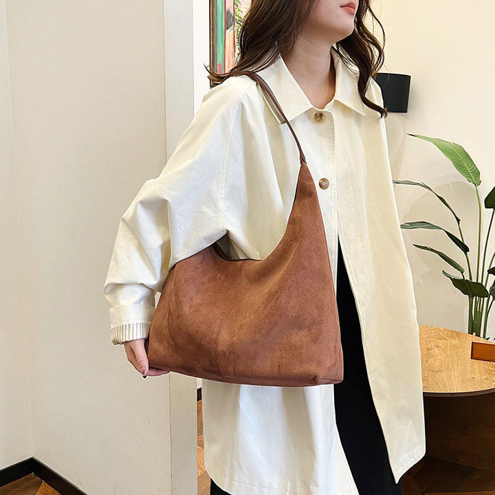 Lisslune | Suede messenger bag with large capacity