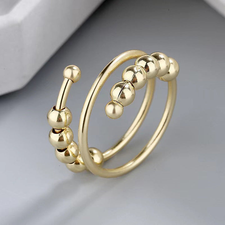 Lisslune | Distribute Your Fear Circle Beads Fidget Ring
