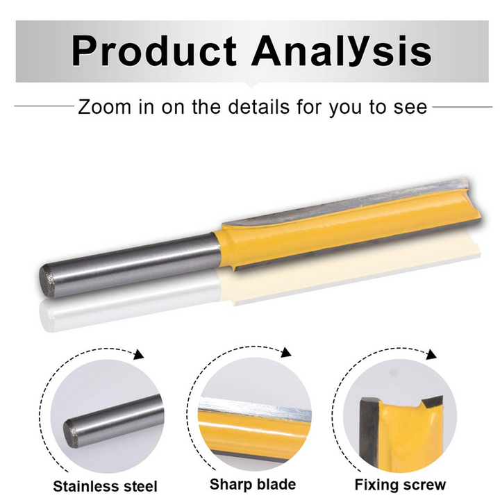 Lisslune | 8MM Shaft Double Groove Straight Mill