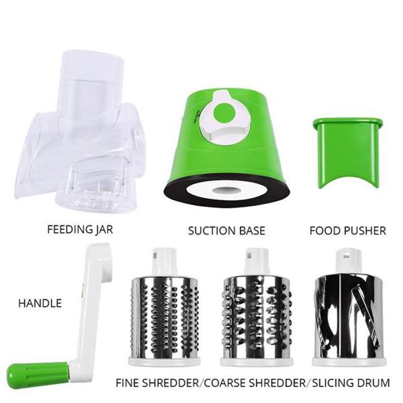 Lisslune | 3 in 1 Rotating Cheese Grater Vegetable Cutter
