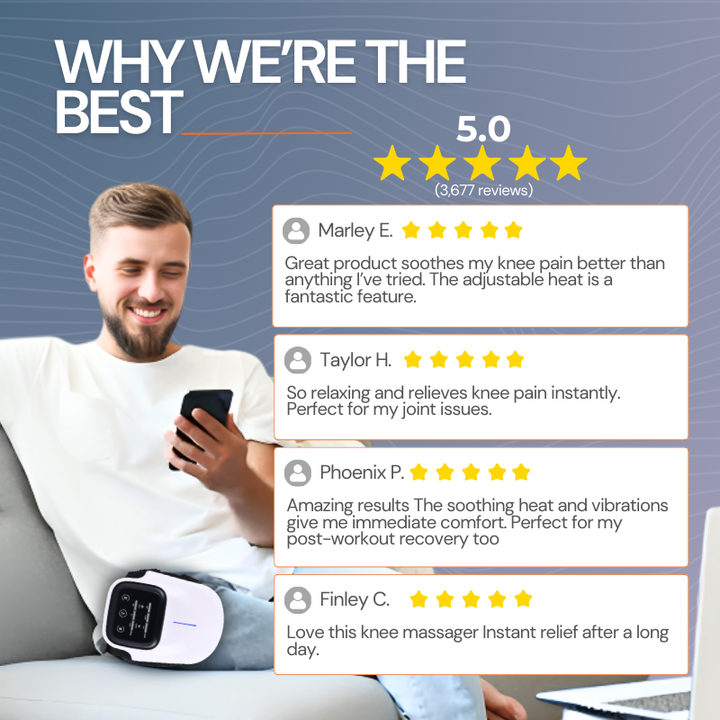 Lisslune | Knee Massager with Red Light Therapy for Pain Relief and Muscle Recovery
