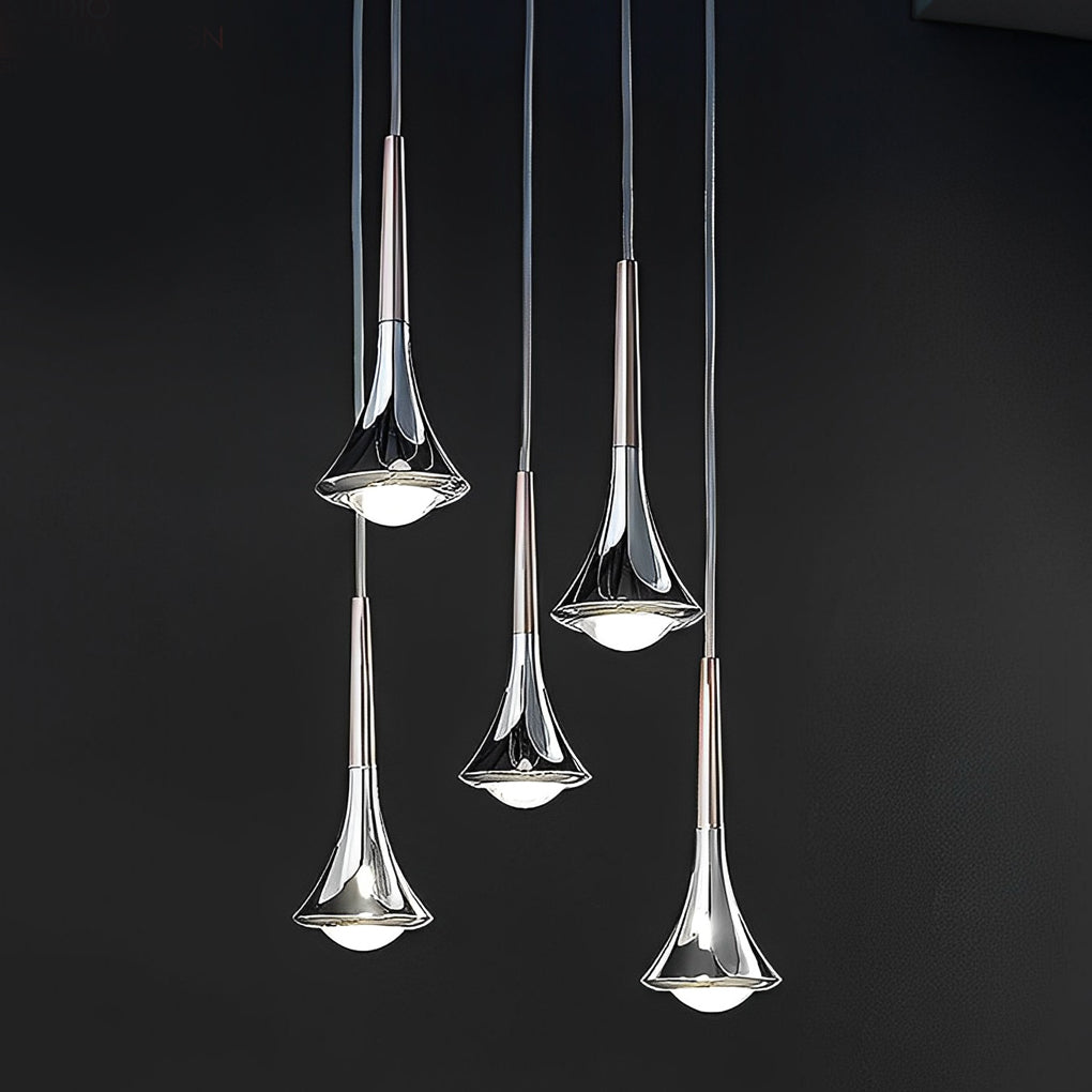 Lisslune | LumiDrop Nordic Design Pendant Light | Drop Shape | Elegant LED Light for Dining Room & Living Room | In Black, Gold & Chrome