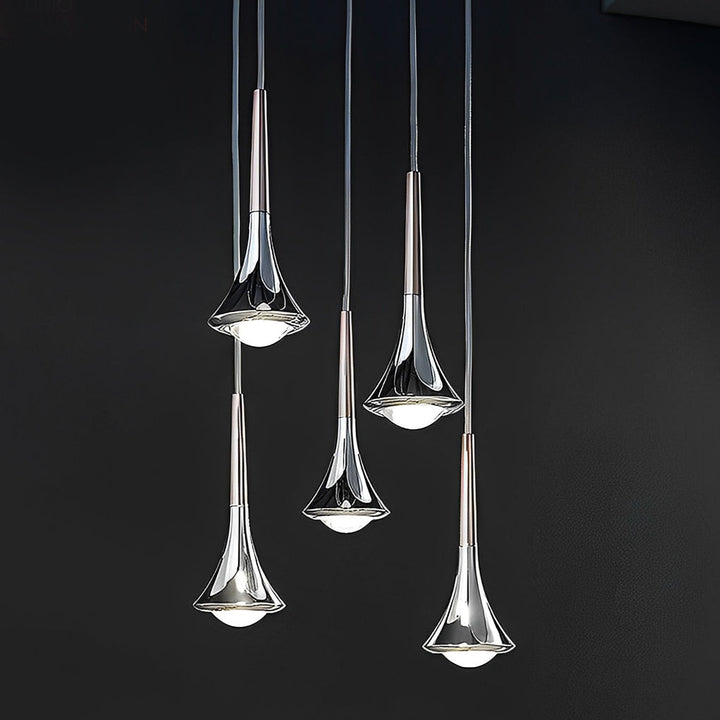 Lisslune | LumiDrop Nordic Design Pendant Light | Drop Shape | Elegant LED Light for Dining Room & Living Room | In Black, Gold & Chrome