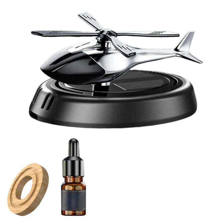 Lisslune | Solar Powered Helicopter Car Air Freshener: Rotating Aroma Diffuser in 3 Elegant Colors