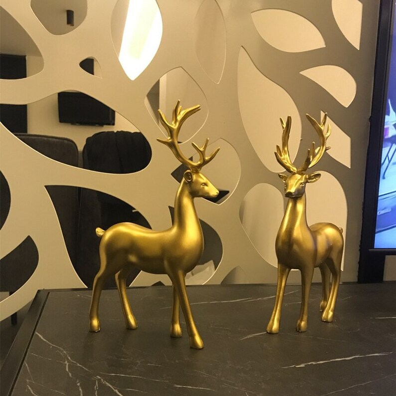 Lisslune | Golden Couple Deer Figurines