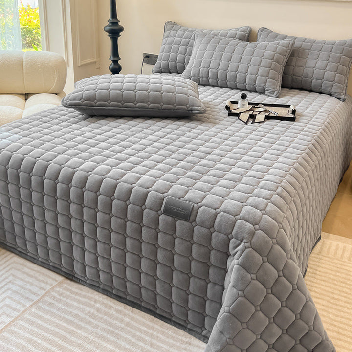 Lisslune | Modern Soft Throw Blanket with Square Texture – Stylish Fluffy Bed & Sofa Cover