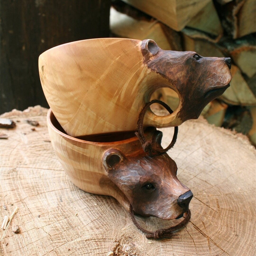 Lisslune | Hand Carved Wooden Mug