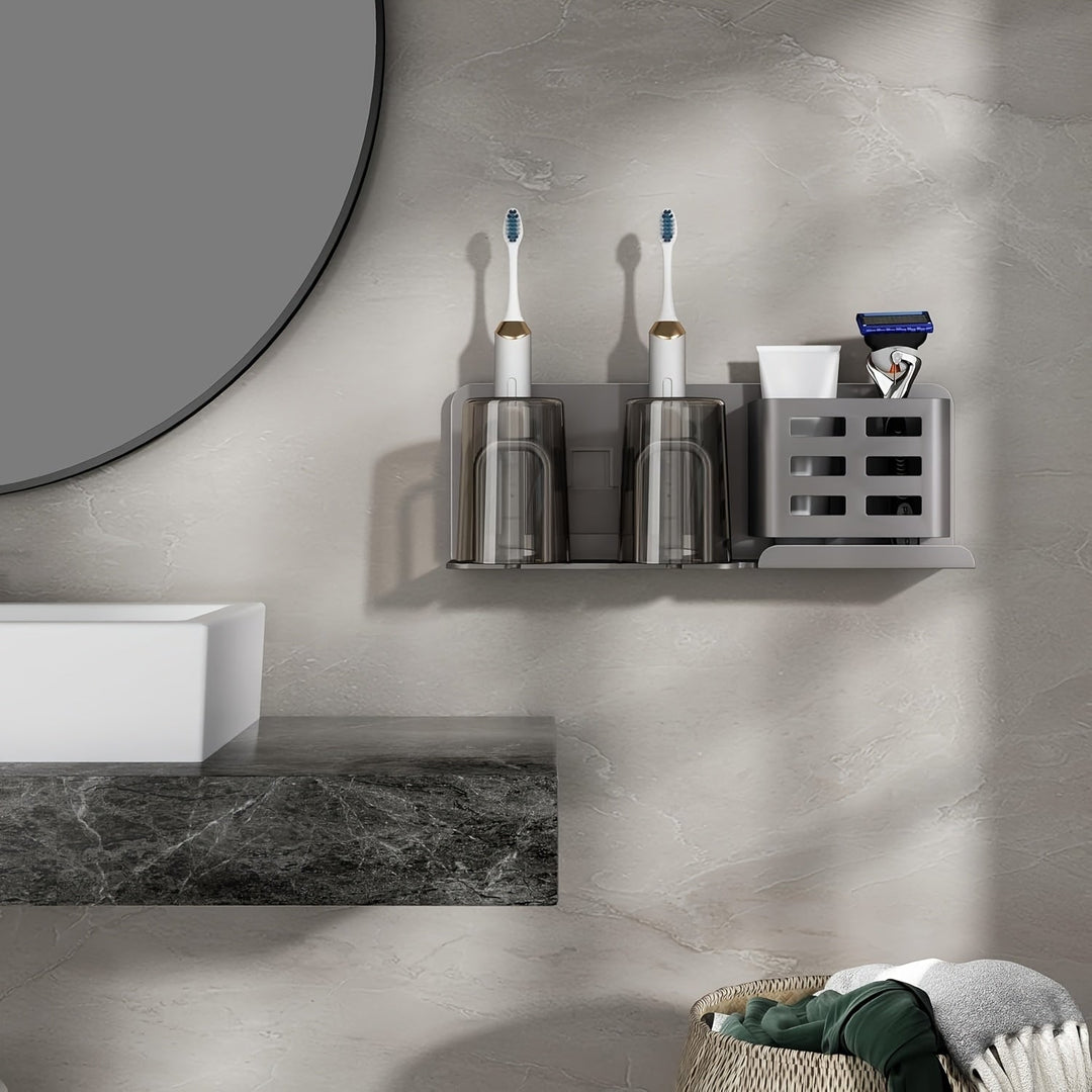 Lisslune | BristleHub Wall-Mounted Electric Toothbrush Holder – Aluminium Bathroom Organiser with Drainage Holes