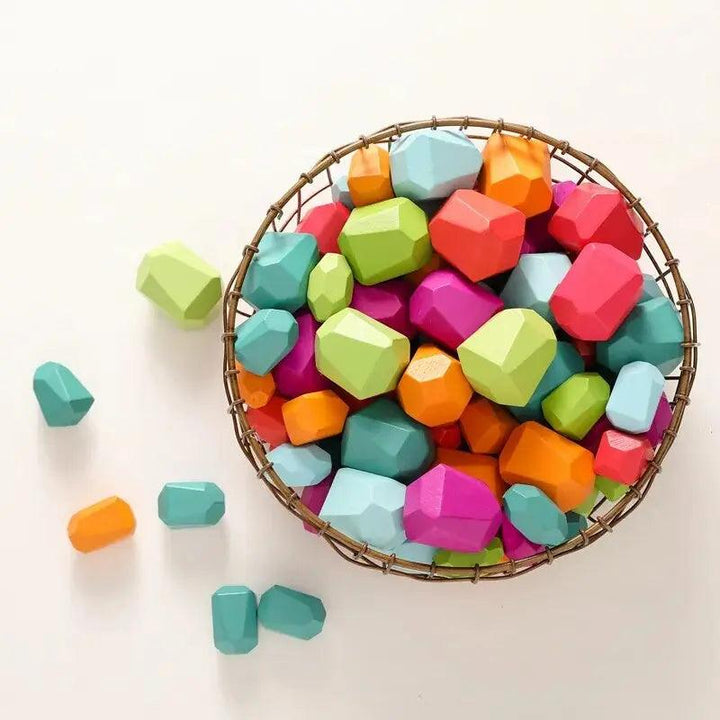 Lisslune | Colorful Wooden Building Blocks Set for Creative Learning and Logical Development