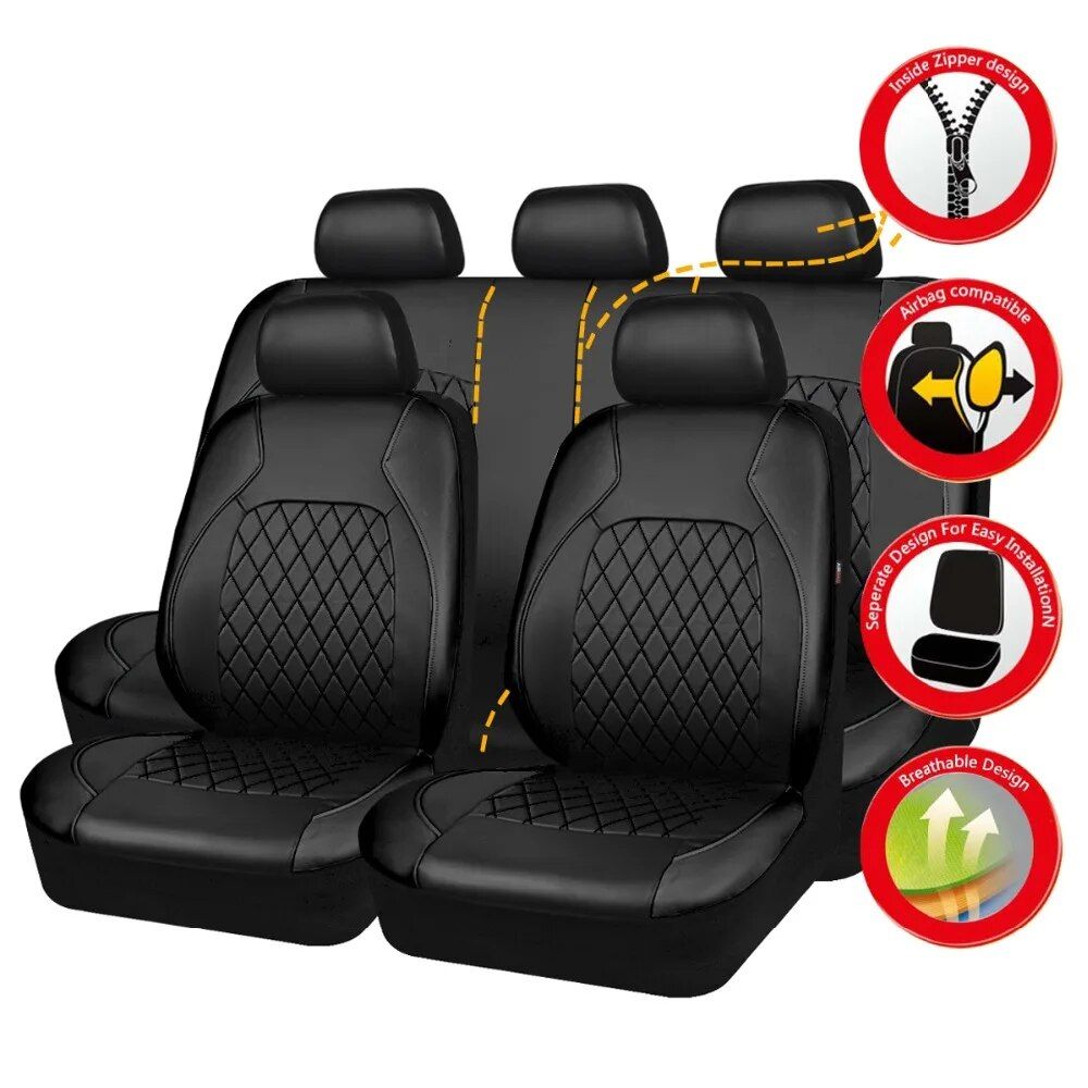 Lisslune | Universal PU Leather Car Seat Cover Set
