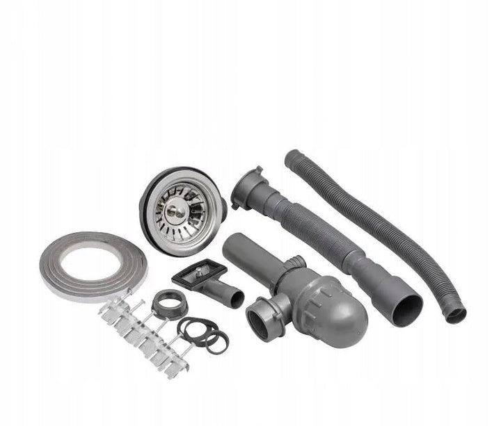 Lisslune | Single Bowl Kitchen Sink Round Micro Len 49 x 16 + Siphon