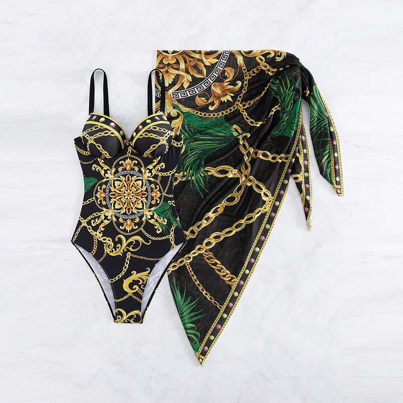 Lisslune | Push-Up Swimsuit with Beach Skirt