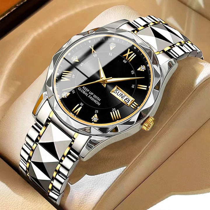 Lisslune | Waterproof Luminous Stainless Steel Two-tone Quartz Men's Watch