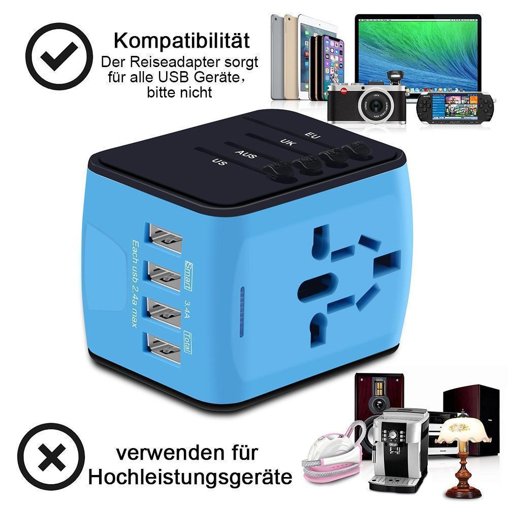 Lisslune | Bequee Universal World Plug Travel Adapter, blue