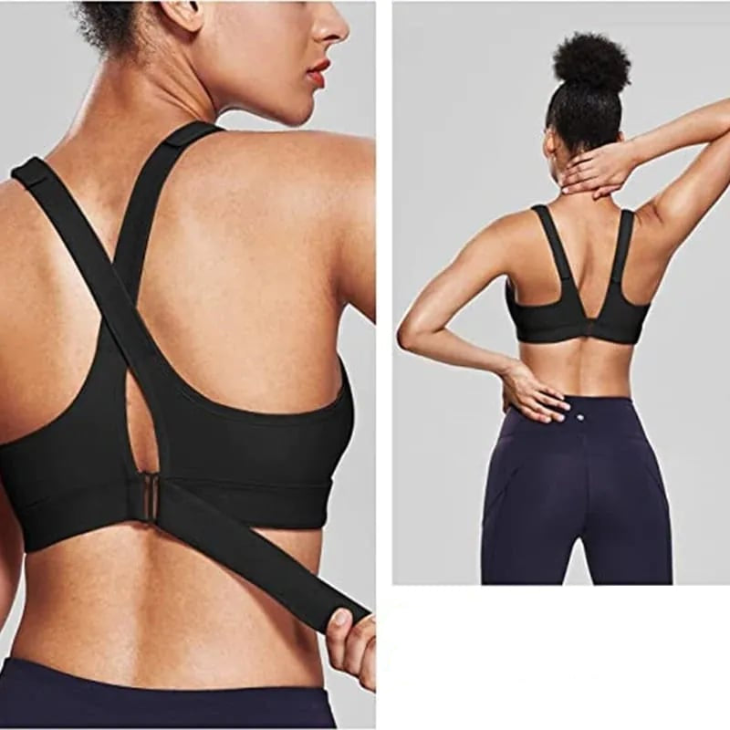 Lisslune | Wireless Support Super Tight Impact Resistant Zip Sports Bra