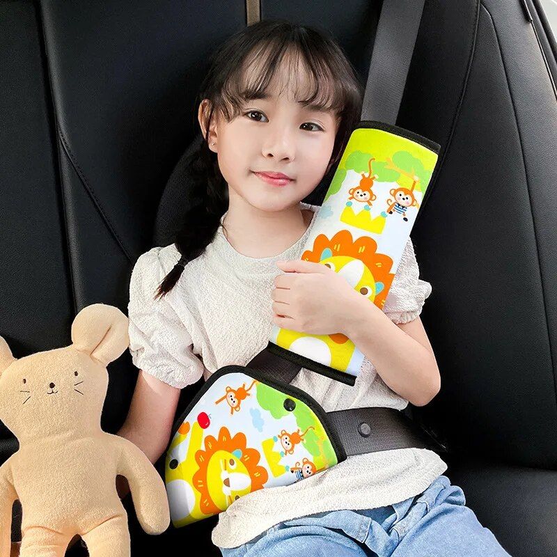 Lisslune | Kids comfort car seat belt support with cartoon design