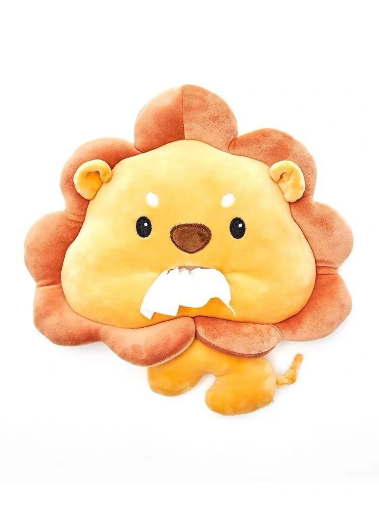 Lisslune | Plush Cartoon Car Tissue Holder - Cute Armrest Tissue Box for Vehicle Interior Decor