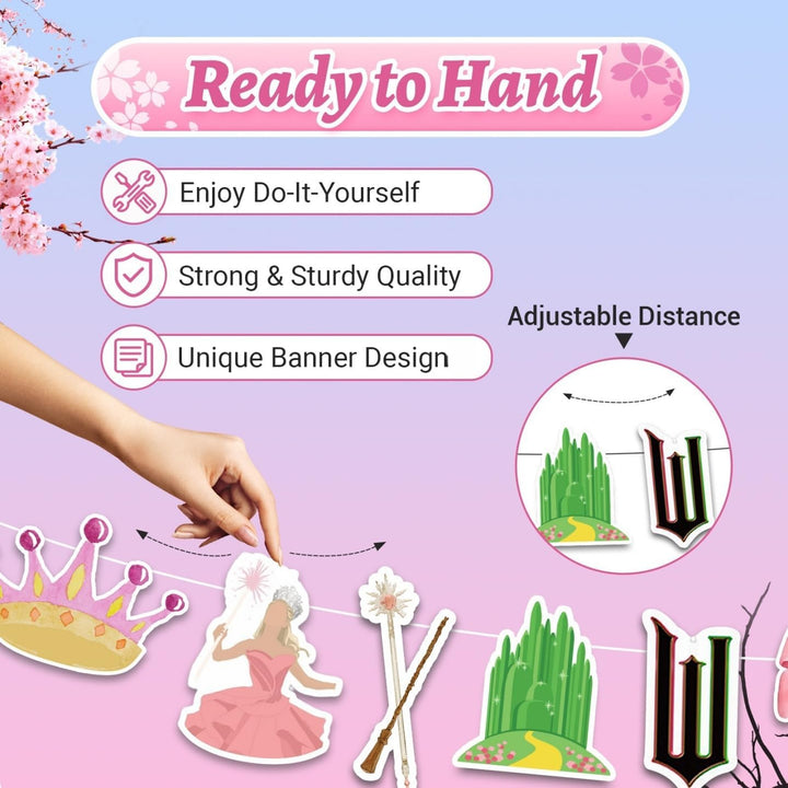 Witch-Themed Party Decorations Banner, Funny Happy Birthday Party Banner, Pink and Green Birthday Party Supplies Decorations