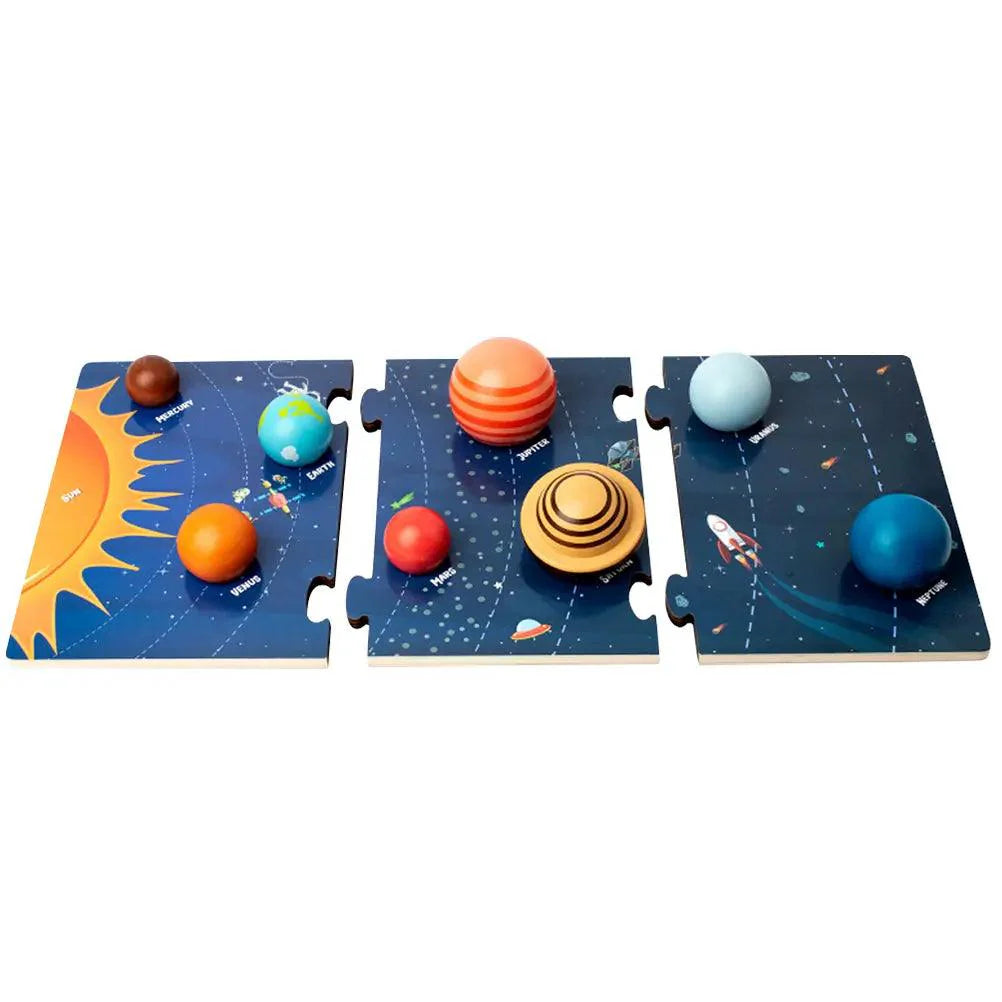 Lisslune | Galactic Discovery Wooden Puzzle Set: Solar System Adventure Set for Kids