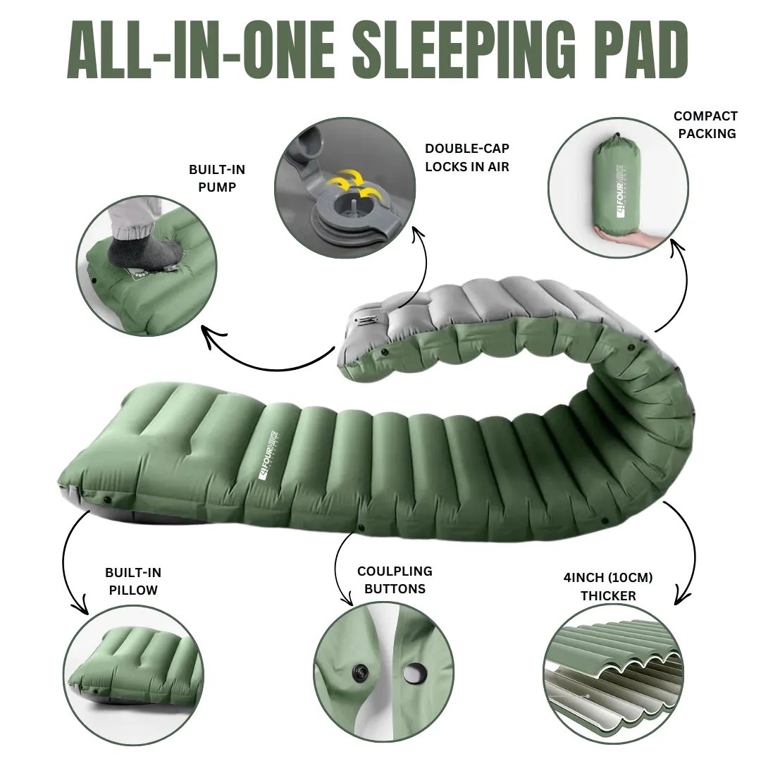 Lisslune | GreenCloud Air Sleeping Pad: Ultimate Comfort for Every Adventure