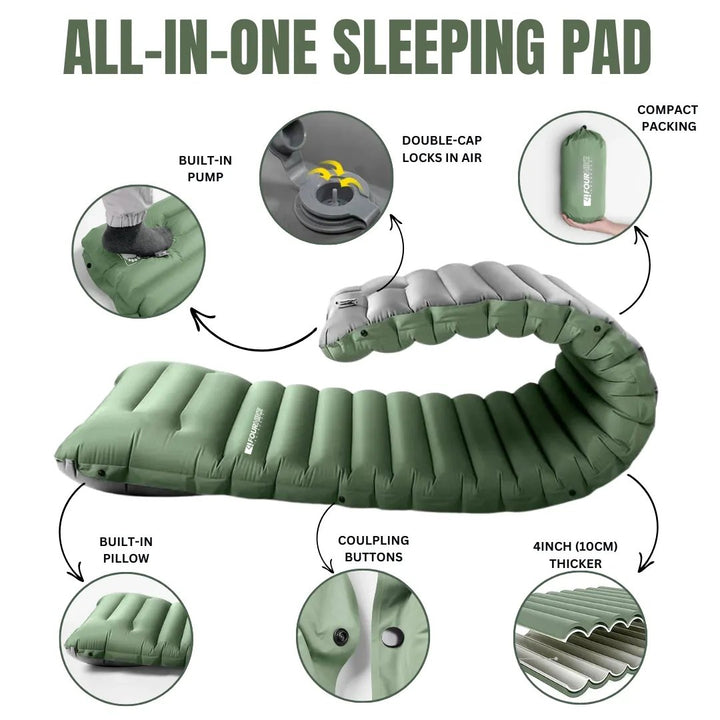 Lisslune | GreenCloud Air Sleeping Pad: Ultimate Comfort for Every Adventure