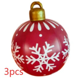 Lisslune | Inflatable Christmas Ball Outdoor Decoration 60cm – Weather Resistant PVC Christmas Decoration