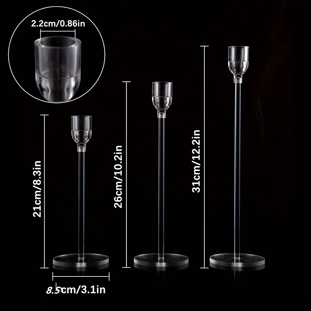 Lisslune | LumenAcry Acrylic Candle Holder Set (3-piece)