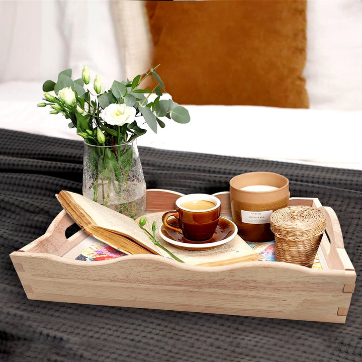 Lisslune | DIY Diamond Painting Wooden Tray Food Tray with Handle Living Room Decoration Mandala Wooden Tray Kit