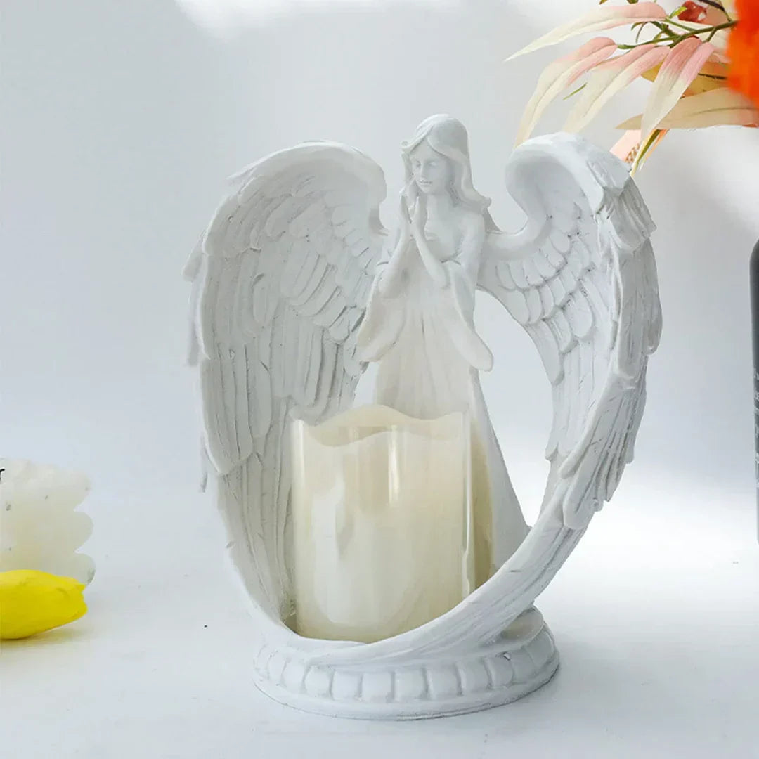 Lisslune | AngelAura elegant angel sculpture with candle holder – atmospheric decoration