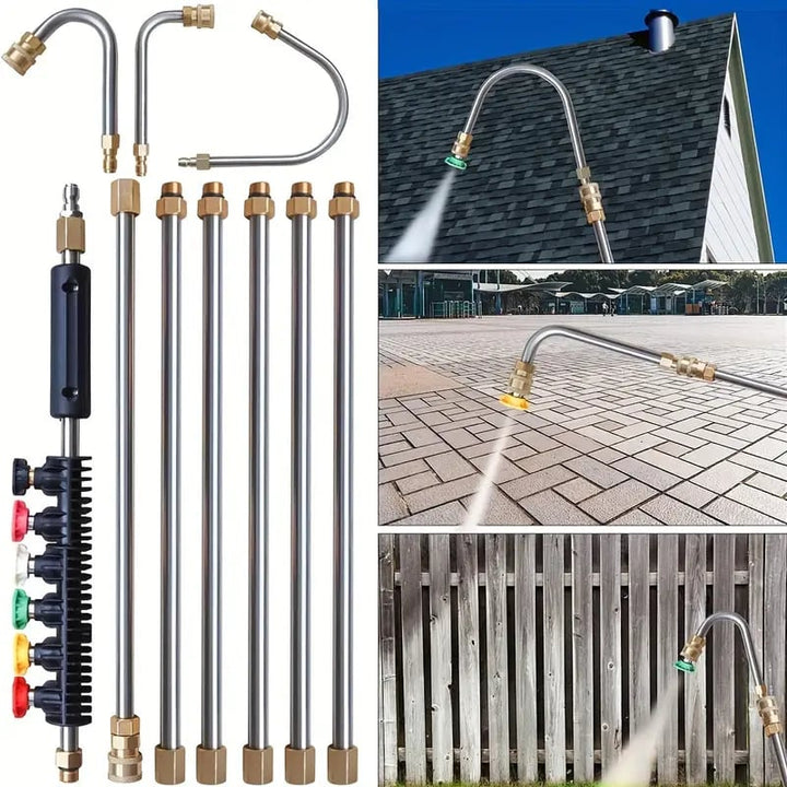 Lisslune | 4000 PSI Telescoping High Pressure Washer Wand Set for Gutter & Roof Drainage & Walls Cleaning