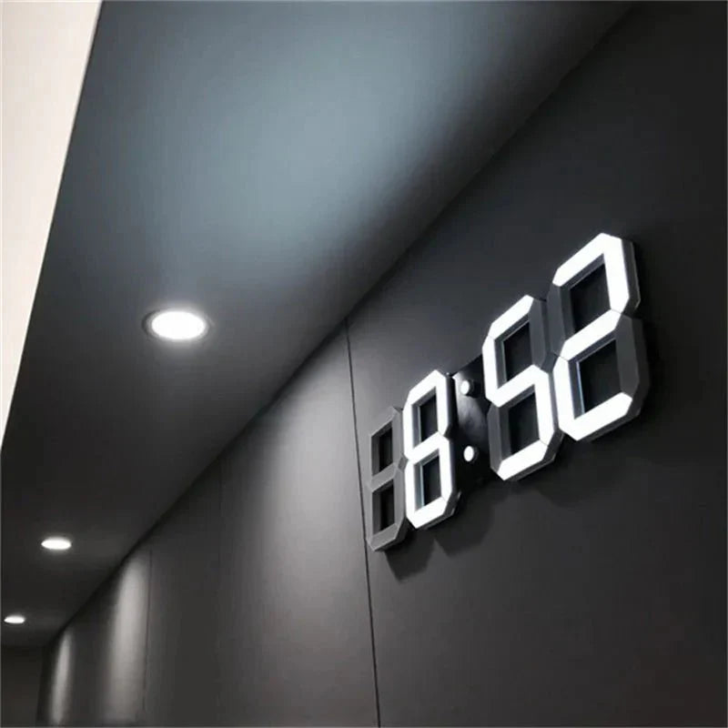 Lisslune | LumiSync 3D LED Wall Clock – Modern Digital Clock with Dimmer Lighting