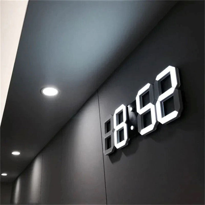 Lisslune | PixelTime Clock – Modern 3D LED Digital Wall Clock with Temperature, Date & Alarm