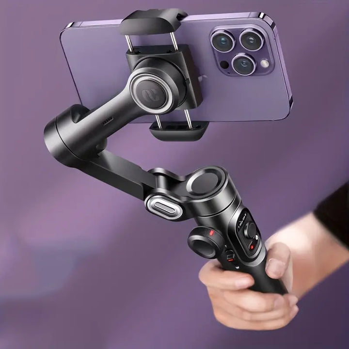 Lisslune | SmartPro Smartphone Gimbal Stabiliser – Foldable 3-Axis Handheld Stabiliser for iPhone & Android