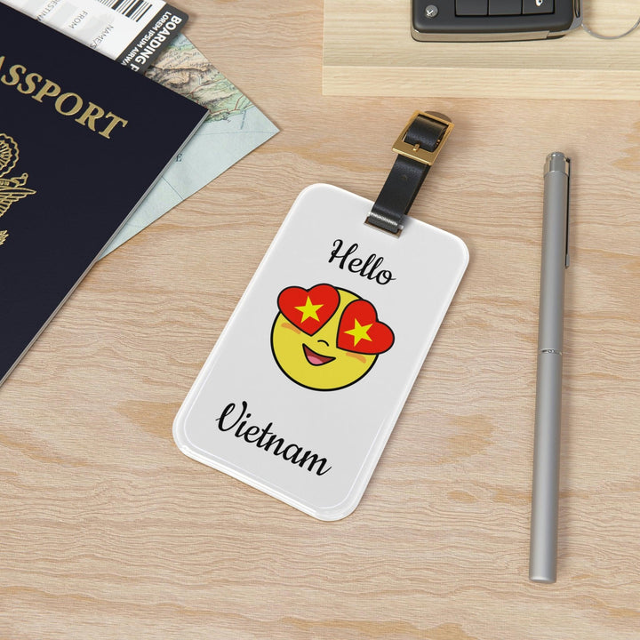 Lisslune | Luxury Acrylic Luggage Tag and Leather Strap Set by Maison d'Elite