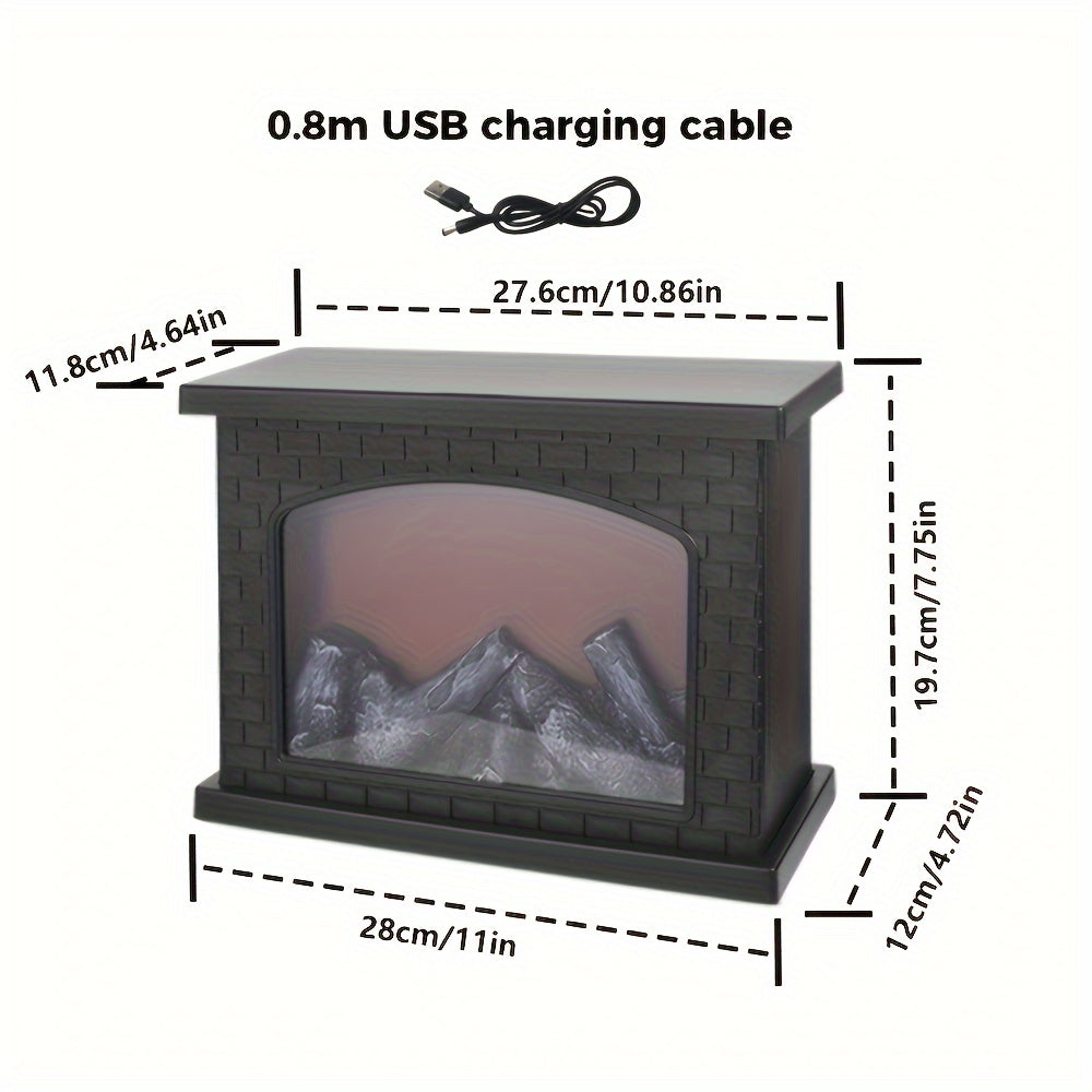Lisslune | Cozy rectangular fireplace lantern stove lamp - Realistic simulation flame lights