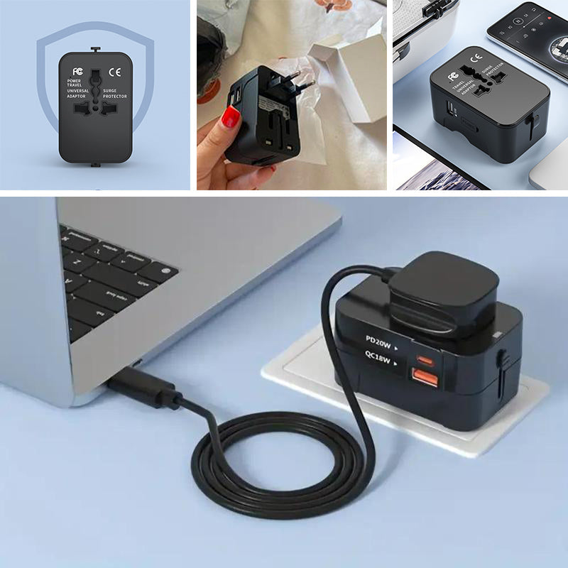 Lisslune | Universal travel adapter with dual USB ports