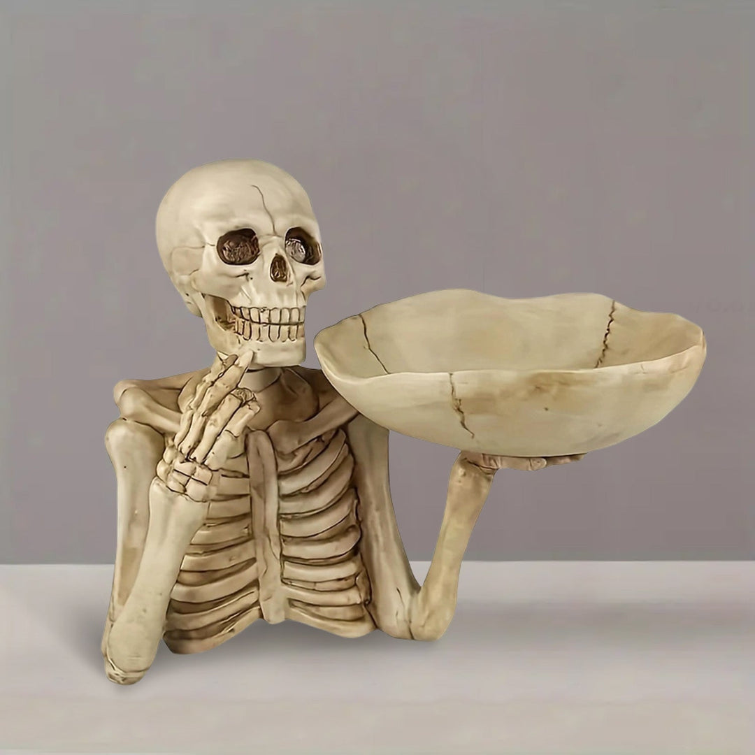 Lisslune | GhoulBowl Skull Bowl – Resin Halloween Candy Bowl and Gothic Decoration