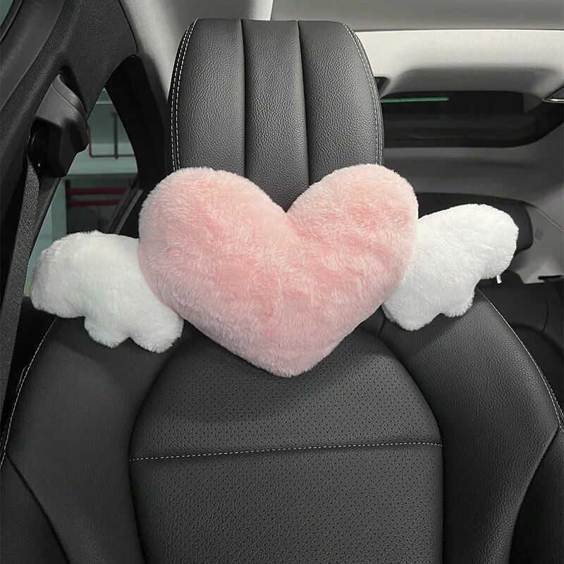 Lisslune | Heart Shaped Plush Car Headrest & Lumbar Support Pillow