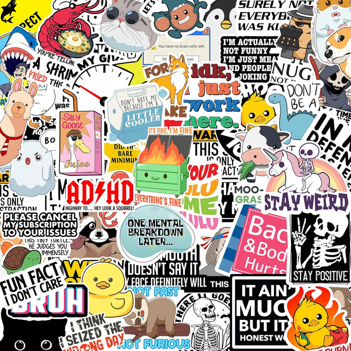 Lisslune | Set of 130 Funny Quote Stickers