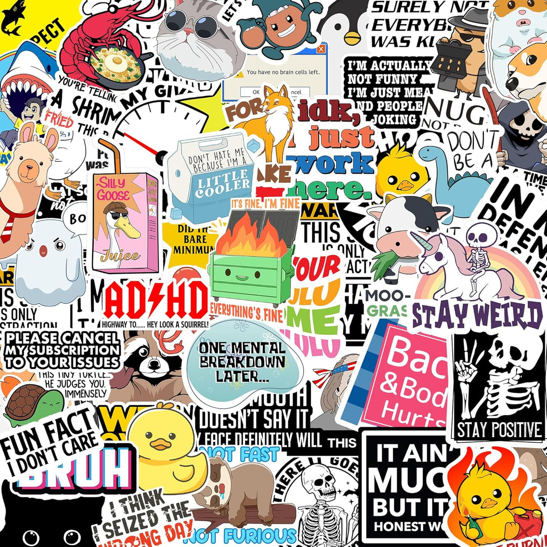 Lisslune | Set of 130 Funny Quote Stickers
